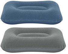 Cuscino Campeggio Floccato Cm.42*26*10 2 Colori Blu / Grigio