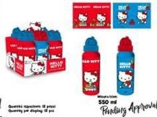 Borraccia Alluminio Con Cannuccia 550 Ml Hello Kitty