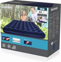 Airbed blu floccato matrimoniale 203x183x22cm Bestway