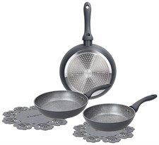 Set 3 Padelle Cm 20/24/28 CookCircle Ardesia Tognana