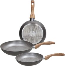 Set 3 Padelle Cm 20/24/28 Grancucina Great Stone Grey Tognana