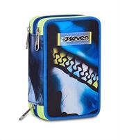 Astuccio 3 Zip Seven Blu Fusion