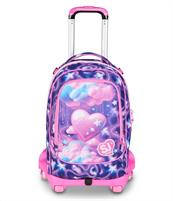 Zaino-Trolley Scuola Jack-8Wd Sj Gang Fluffy Pink Girl