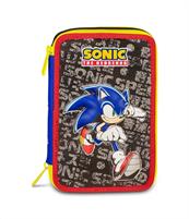 Astuccio 3 Zip Sonic The Hedgehog Hedgehog Speed